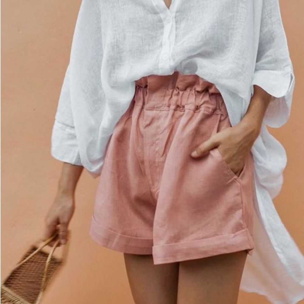 Posse Linen Ducky Shorts in Desert Rose NWOT